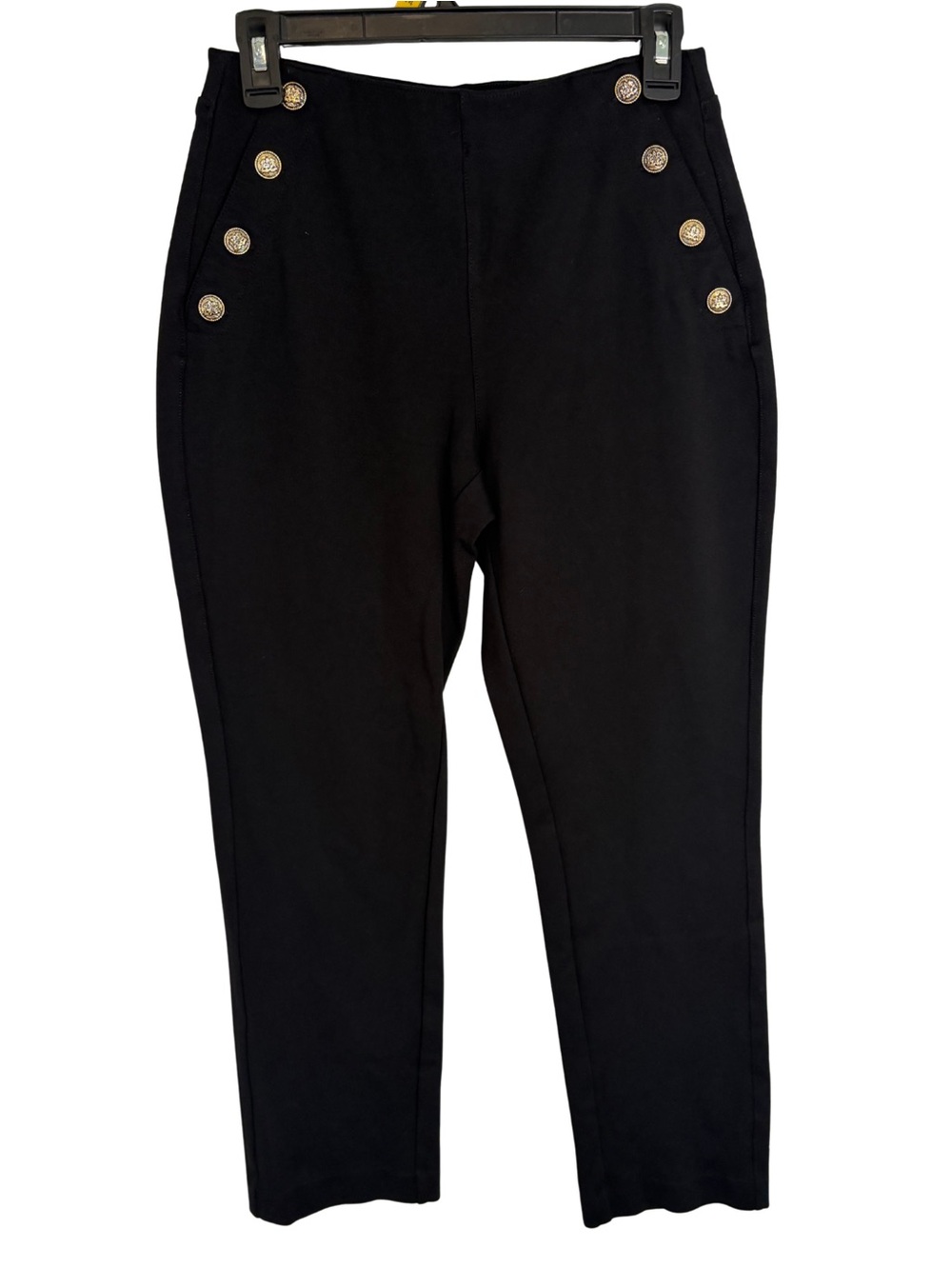 3/$20 Jules & Leopold Black Cropped Pants with Buttons Size Small